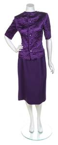 A Valentino Purple Skirt Suit