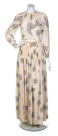 A Valentino Cream Silk Evening Skirt Ensemble