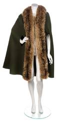 A Valentino Olive Green Wool Cape