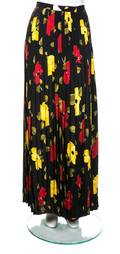 A Valentino Black Red and Yellow Floral Skirt