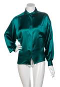 A Christian Dior Green Silk Blouse