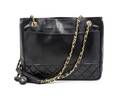 A Chanel Black Leather Medium Size Tote