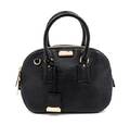 A Burberry Black Pebbled Leather Bowler Bag