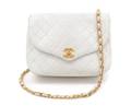A Chanel White Classic Leather Flap Bag