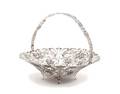 A German Silver Reticulated Basket with Swing Handle