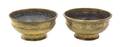 Two Southeast Asian Etched Brass Footed Bowls