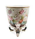 Old Paris Style Hand Painted  Footed Cachepot