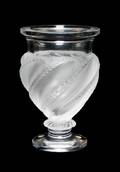 A Lalique Molded and Frosted Glass Vase