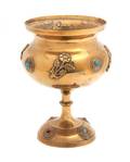 A Victorian Jeweled Brass Compote