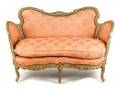 French Rococo Style Paint  Parcel Gilt Settee