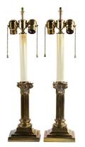 A Pair of Brass Table Lamps