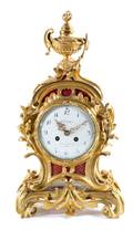 A Louis XV Style Gilt Bronze Mantel Clock