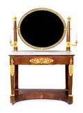 An Empire Style Gilt Bronze Mounted Mahogany Dressing Table