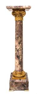 A Neoclassical Gilt Bronze Mounted Marble Pedestal