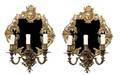A Pair of Napoleon III Style Gilt Bronze ThreeLight Sconces