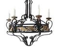 A Wrought Iron SixLight Chandelier