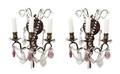 A Pair of Italian Bronze Crystal Sconces