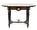 A Napoleon III Gilt Bronze Mounted Ebony and Marquetry Table