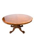A Victorian Burl Walnut and Parquetry TiltTop Breakfast Table