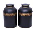 A Pair of Lidded Tole Canisters
