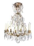 A Louis XV Style Gilt Bronze SixteenLight Chandelier