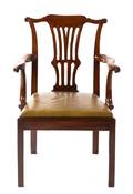 A George III Walnut Open Armchair