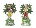 Two Staffordshire Bocage Figural Groups