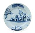 A Liverpool Delftware Blue and White Charger