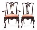 Two Irish Chippendale Style Mahogany Chairs