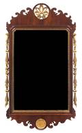 A Chippendale Style ParcelGilt Mahogany Mirror