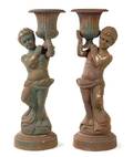 A Pair of Victorian Cast Iron Figural Jardinieres