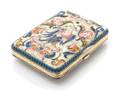 A Russian Enameled Silver Cigarette Case