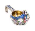 A Russian Enameled Silver Kovsh