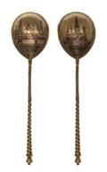Two Russian Niello Silver Spoons
