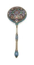 A Russian SilverGilt and Enamel Spoon