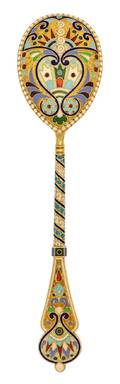A Russian Enameled SilverGilt Teaspoon