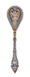 A Russian SilverGilt and Enamel Spoon