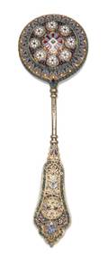 A Russian SilverGilt and Enamel Spoon