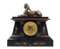 An Egyptian Revival Slate and Bronze Mantel Clock