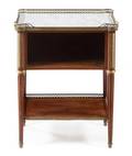 A Louis XVI Style Gilt Bronze Mounted Mahogany Side Table