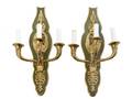 A Pair of Empire Style Gilt Bronze ThreeLight Sconces