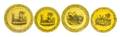 Four French Transfer Decorated Plates