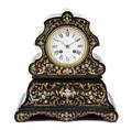 A French Brass and MotherofPearl Inlaid Mantle Clock