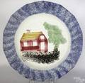 Blue spatter paneled plate
