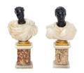A Pair of Continental Marble and Hardstone Busts