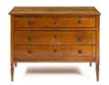 A Northern Italian Parquetry and Walnut Commode