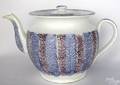 Purple and blue vertical rainbow spatter teapot