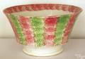 Red and green vertical rainbow spatter waste bowl