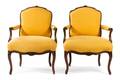 A Pair of Louis XV Beechwood Fauteuils