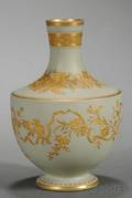 Wedgwood Gilded Green Stoneware Vase